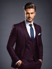 3 Stück Männer Anzüge Hochzeit Breite Spitze Lapel Doppelbrüstige Smokings Weste