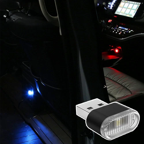 1x USB LED Car Interior Atmosphere Light Decoration Lamp Emergency Lighting PC 