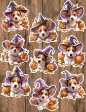 Halloween Puppy Die Cut Vinyl Stickers Set Scrapbooking Laptop WaterBottle