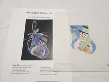 SNOWMAN MINI STOCKING-ASSOCIATED TALENTS-HP NEEDLEPOINT CANVAS-STITCH GUIDE