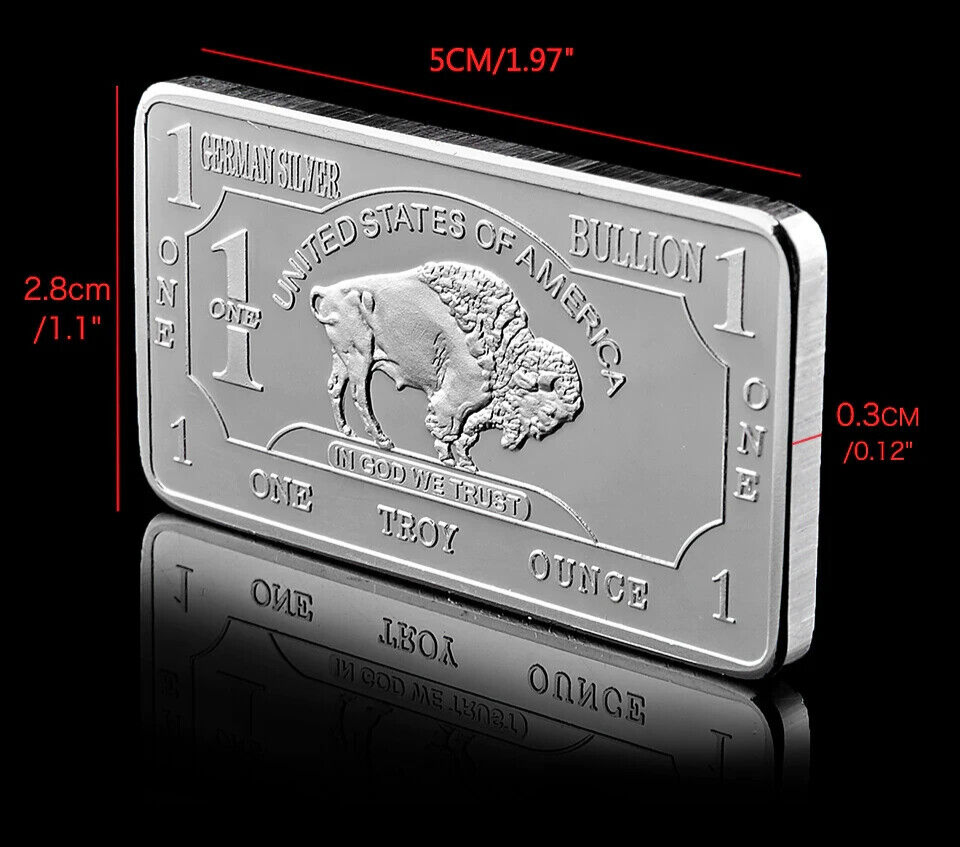 USA American buffalo Fine GERMAN Silver bullion bar 1 Troy Oz eBay