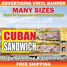 CUBAN SANDWICH Advertising Banner Vinyl Mesh Sign Food Fair Truck bbq breakfast
