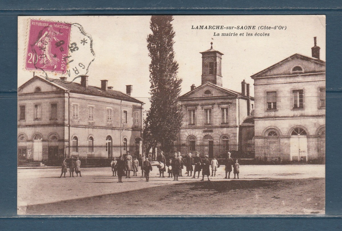 a CPA Lamarche sur Saone la mairie et les écoles dept 21