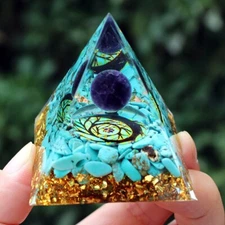 Amethyst Ball Orgone Pyramid Chakra Crystal Spirit Craft Healing Stone Handmade