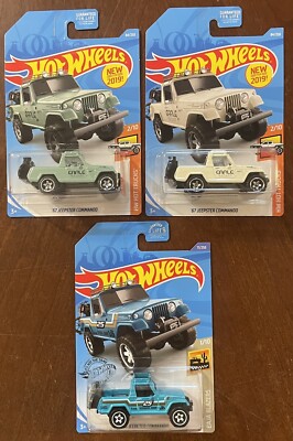 Hot Wheels 67 JEEPSTER COMMANDO - Lot Of 3 - Blue White Teal Baja Trucks