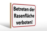 Holzschild Hinweis 30X20Cm Betreten RasenfläChe Verboten Deko Schild Wooden Sign