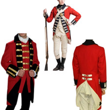Napoleon Military Jacket | Red & Gold Braided French Infantry Officer Coat USA
