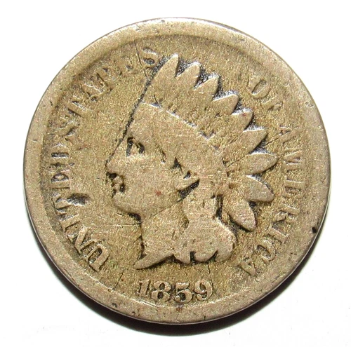 1859 Indian Head Cent VG (F63)