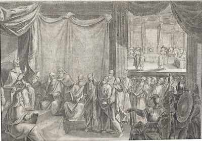 Hohepriester  Elias  P. G. Harder Kupferstich Friedensgemälde Augsburg 1728