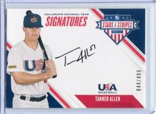 2020 Stars and Stripes Collegiate Team Signatures Tanner Allen Auto 44/499