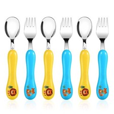 Toddler Fork and Spoon 6pcs Toddler Utensils Kids Silverware Safe Stainless S...
