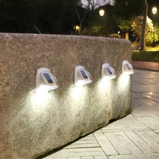 Outdoor Solar 8 LED Wall Lights Path Garden Patio Pathway Stairs Step Fence Lamp