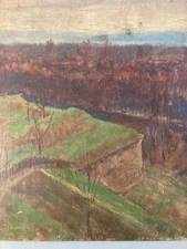 Beautiful Oil Painting Sigismond JEANÉS Wood Panel Impressionist Landscape