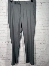 New CALVIN KLEIN Mens Gray X-SLIM FIT STRETCH Business Dress Pants/Slacks 34x32