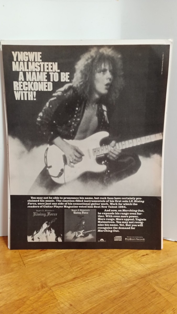 YNGWIE MALMSTEEN 1984 ALBUM RELEASE AD ORIGINAL 1984 PRINT AD 11 X