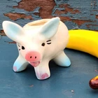 Vintage Shawnee Pottery Happy Pig Ceramic Succulent Planter Big Ears Pink Blue