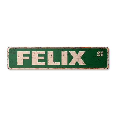 FELIX Vintage Street Sign Childrens Name Room Metal Sign