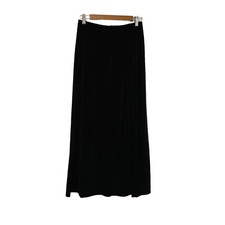Vintage Whimsigoth Black Velour Velvet Maxi Skirt Size 12 Witchy Goth 90s Y2K