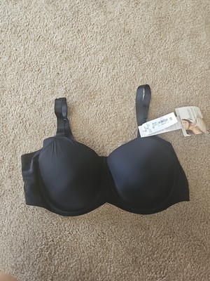 Paramour Women's Marvelous Side Smoother Seamless Bra Underwire - Black 42D- NEW