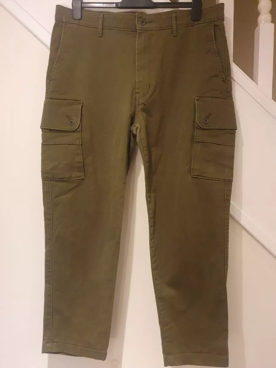 Levi Mens Cargo Pants Twill Bunker Olive 36W 27L