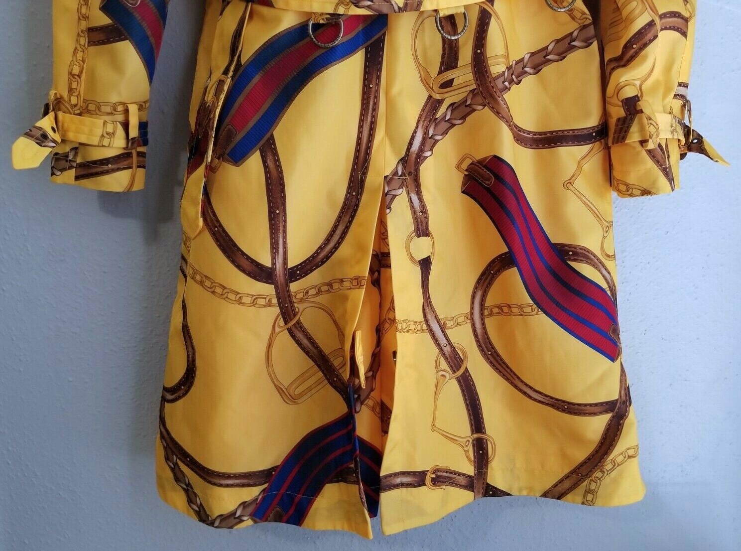 RARE RALPH LAUREN BLUE LABEL ALLOVER STIRRUP WOMEN'S EQUESTRIAN TRENCH COAT:12 image 8