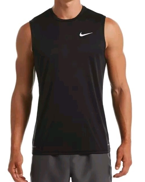 Nike Men's Dri Fit Fitted Legend Black Muscle Sleeveless Training Tee! XL