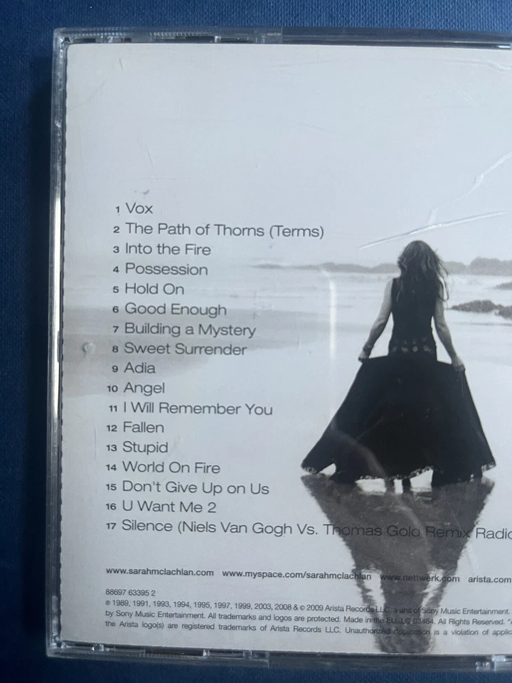 Sarah McLachlan CLOSER: THE BEST OF Used 17 Track Greatest Hits Cd Pop Rock 90s - Image 2 of 3