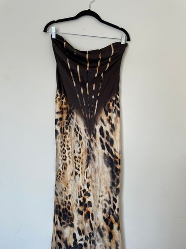 Retrofete Shayna Silk Maxi Dress Strapless Vintage Cheetah ✨NEW $598 M - Picture 2 of 6