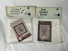 Vintage Lot Diane Graebner Amish Counted Cross Stitch Graphs Skating Cat
