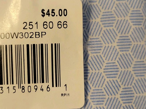 MEN'S APT. 9 SIZE 2XB (18.5-19) 36-37 DRESS SHIRT BLUE HEXAGON PRINT LONG SLEEVE - Picture 6 of 7