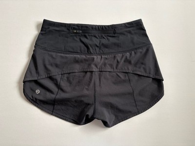 Lululemon Speed Up BLACK Shorts Women s Sz 4 Lined Running  Performance ~ MINT!!
