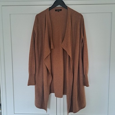 Jaeger Damen Luxus Wasserfall Strickjacke Kaschmir Wollmischung M Medium Longline