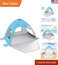 Tienda de playa emergente UPF 50+, sombrilla de playa fácil de configurar, refugio solar para 2-3 personas...