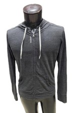 Reebok Light Weight Hoodie Womens L Gray Activewear Long Sleeves Full Zip