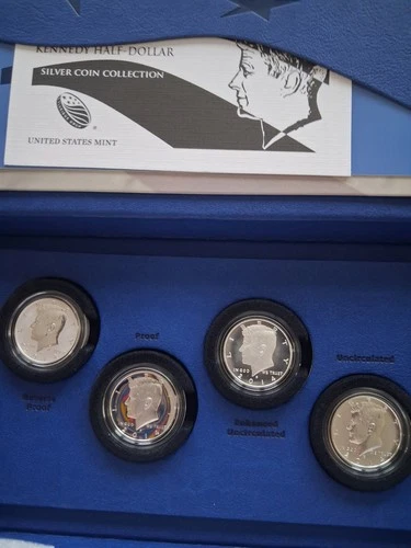 Kennedy Half Sets - 2014 (4-COIN) 90% Silver, 2014 P&D BU & 2019 Enhan. Uncir.