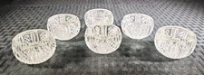 FINE SET OF 6 CLEAR EAPG PRESSED GLASS SALT CELLAR DIP DISHES BOWLS