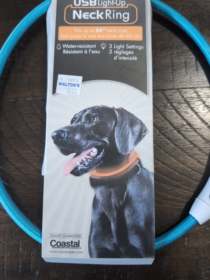 Coastal USB Light-Up Neck Ring / Collar dog with up to 24" Neck Size Large - Image 2 of 4
