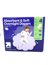 up and up Overnight Baby Diapers Size 4 58ct 22-37lbs New Sealed