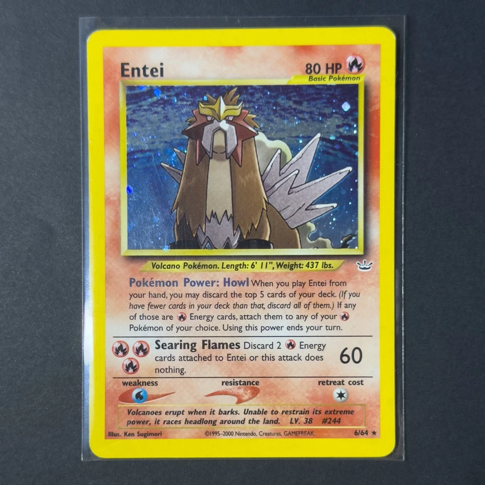 Pokemon TCG Entei 6/64 Rare Holo Unlimited Neo Revelation LP - Image 3 of 4