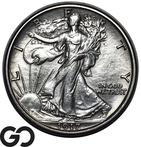 1917 Walking Liberty Half Dollar, Choice BU++ Better Date