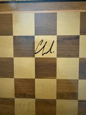 Gukesh Dommaraju signed autograph Chess Board Full Size Grandmaster Beck...