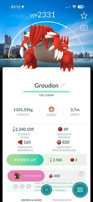 !!!Pokémon GO Groudon mit Background Chicago