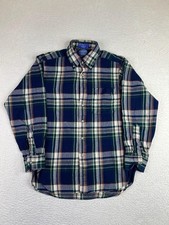 Vintage Sir Pendleton Mens Medium Blue Plaid Wool Long Sleeve Button Up Shirt