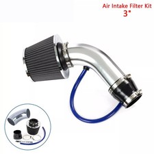 Air Intake Filter Kit Sport Luftfilter 3" 76mm Silber KFZ Auto Sportluftfilter