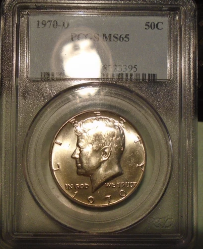 1970 D Silver Kennedy Half Dollar PCGS MS 65