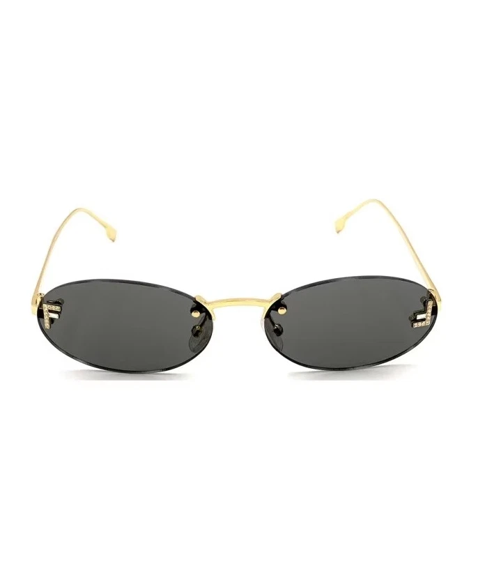 FENDI First FE4075US 30A Shiny Crystal Endura Gold Grey Lens Women Sunglasses - Image 3 of 4