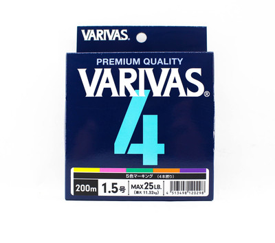 Varivas P.E Line Varivas 4 X4 Multi Color 200m P.E 1.5 Max 25lb (0298)