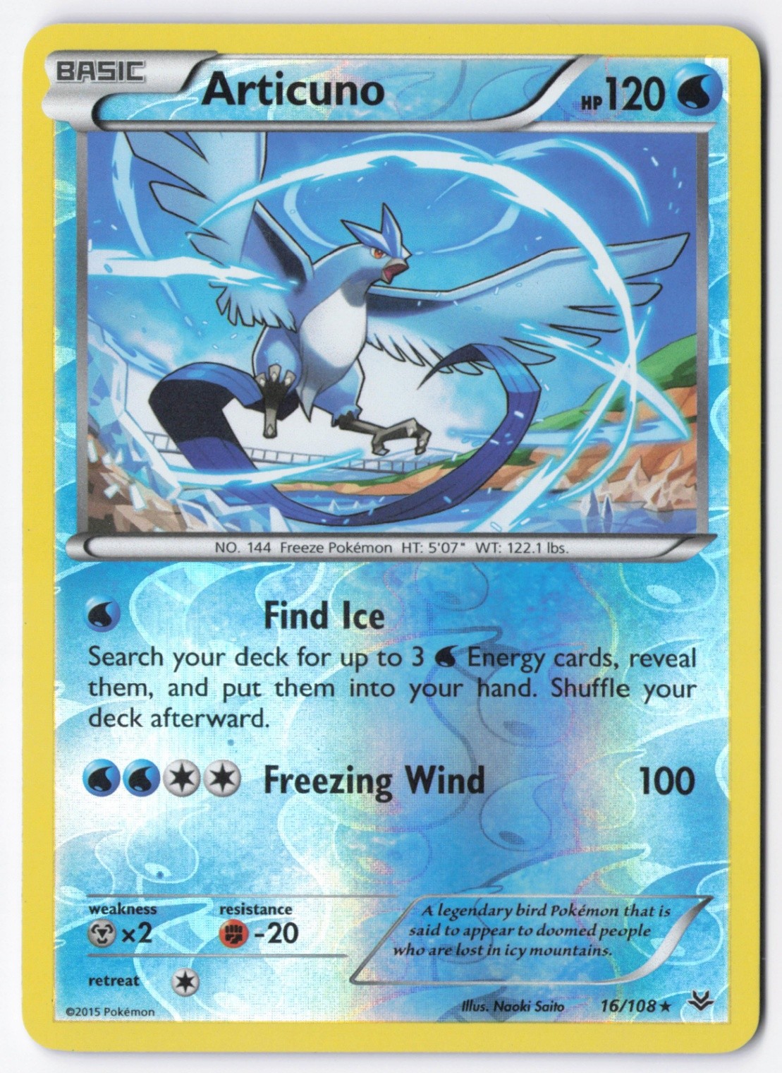 Articuno (16) Reverse Holo Rare XY - Roaring Skies 16/108 NM