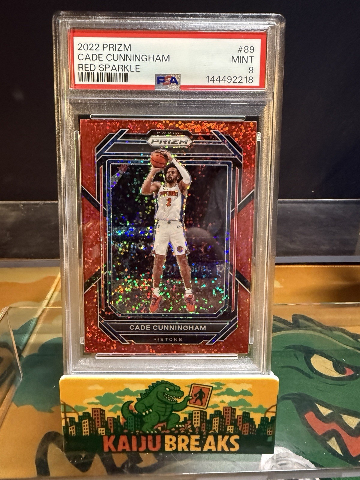 2022-23 Panini Prizm Red Sparkle #89 Cade Cunningham PSA 9 SP