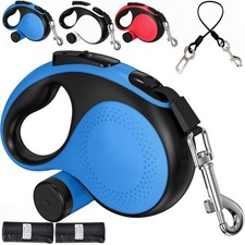 26 Ft Blue Heavy Duty Retractable Dog Leash TangleFree Large Up To 110 Lbs